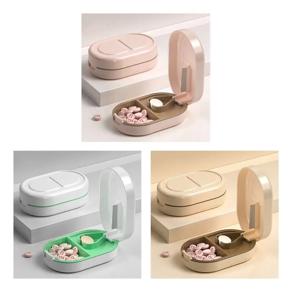Durable Small Pill Cutter Portable 2 In 1 Pill Splitter Dustproof Tablet Crusher Small or Large Pills