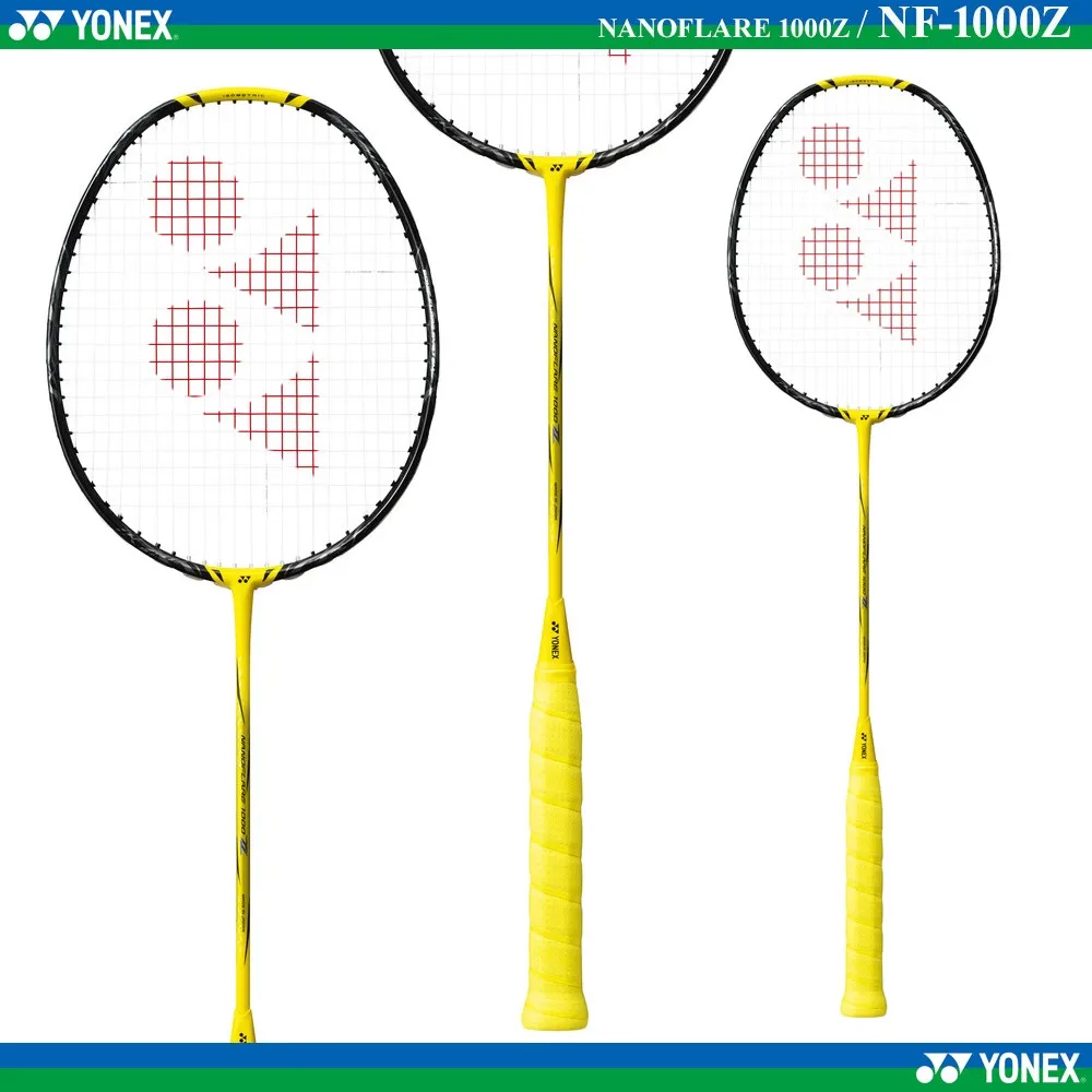 Yonex-Ensemble de raquette de badminton professionnelle authentique, livres personnalisés et type de ficelle, jaune, hors commandes, NF 1000Z