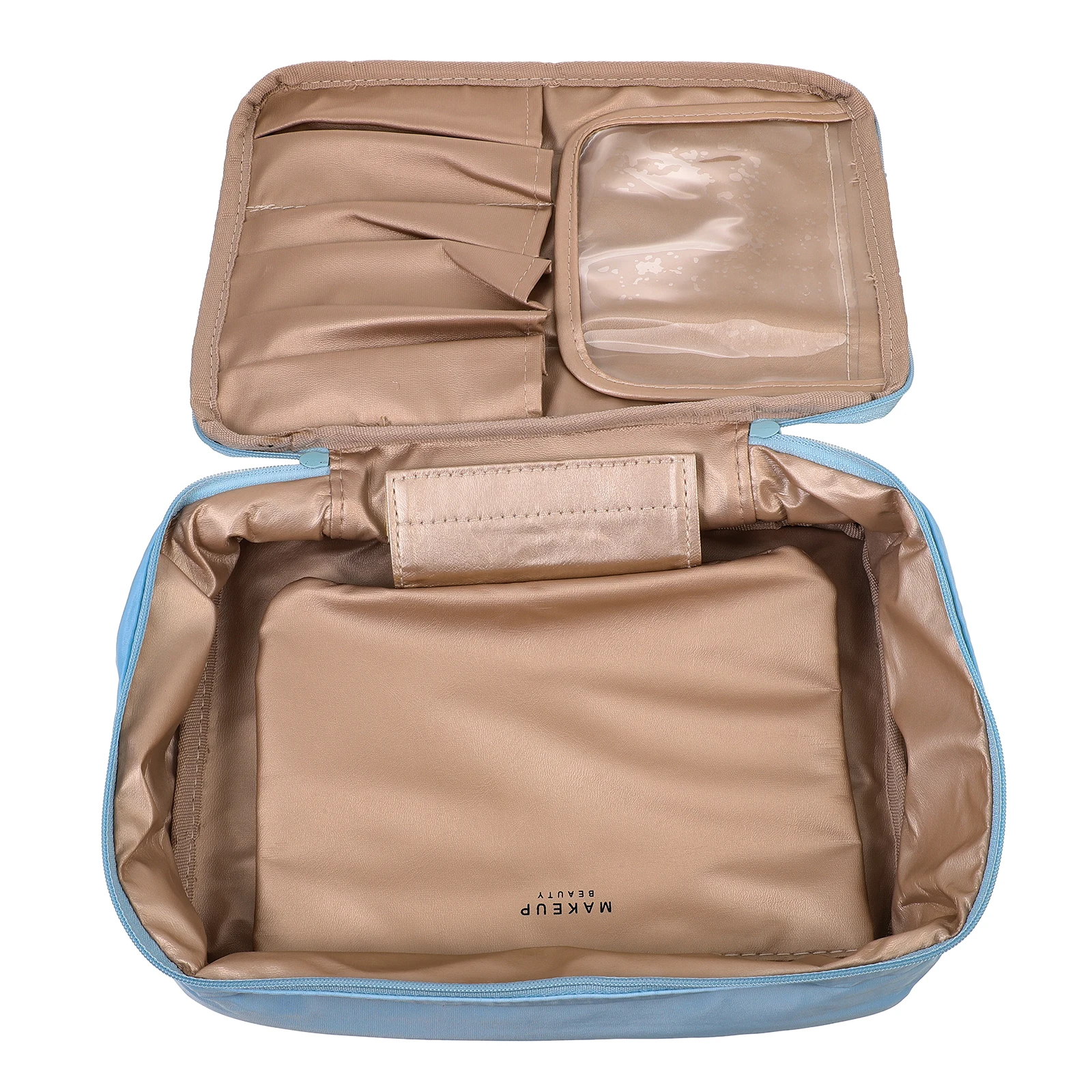 

Waterproof Bag Large Skincare Pouch Portable ganizer Wallet Zipper Sky Blue Travel Toiletry Personal Care Bag Storage