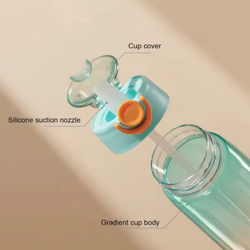 900 مللي زجاجة ماء زجاجة شرب بنكهة الهواء مع نكهة القرون الرياضة في الهواء الطلق رائحة حتى كوب ماء كوب بقشة للسفر