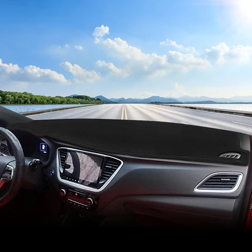 Imagen 2 del producto Para Hyundai Solaris Accent HC 2017 2018 2019 2020 cubierta del salpicadero del coche evitar almohadillas de luz Panel de instrumentos alfombras Accesorios