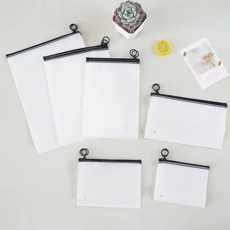 TETP 50pcs Thickened Frosted Black Zipper Storage Bag for Clothing Underwear Socks With Air Hole Resealable Packaging