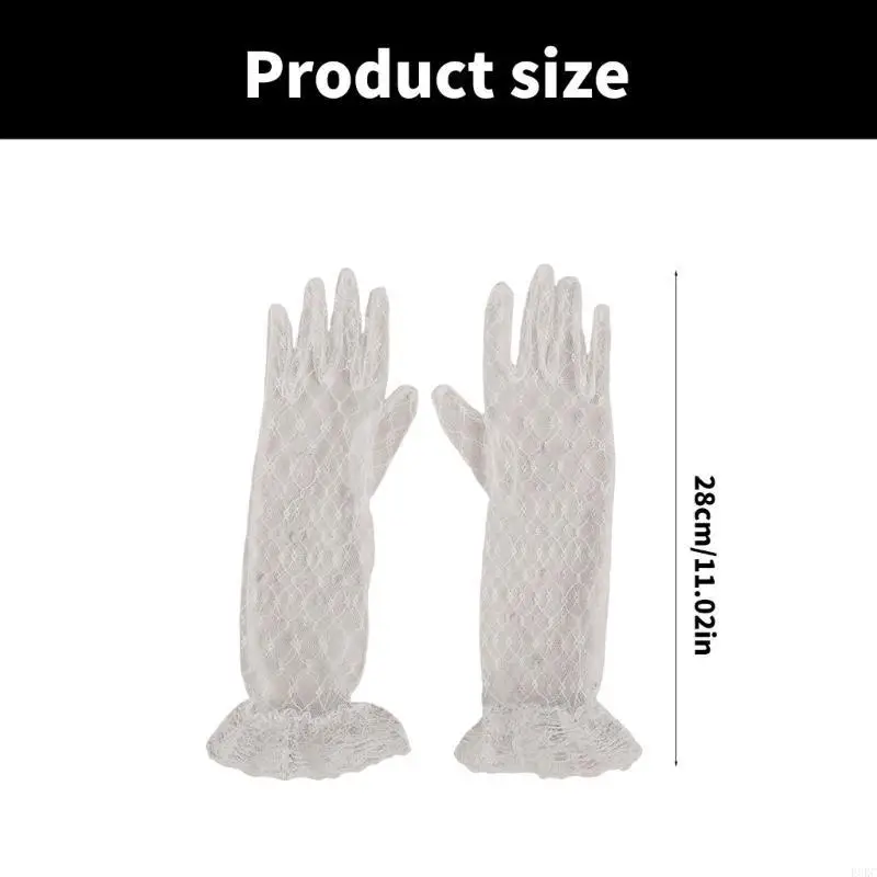 

F3KC Children's Dress Lace Gloves Girls Birthday Decoratvie Mittens Kids Gloves