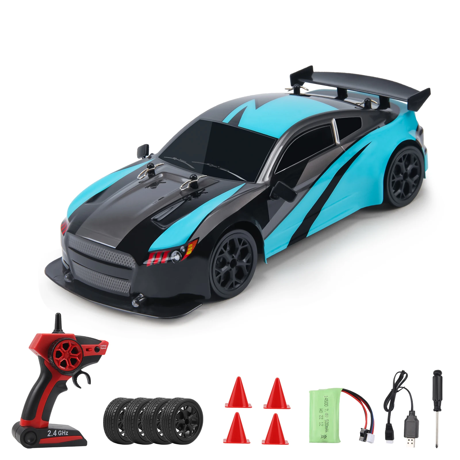 

1/14 Scale 4WD RC Drift Car, High Speed 25+ KM/H, 50+ Min Run Time, Built-in Gyroscope,Toys for Adults Children's Gifts