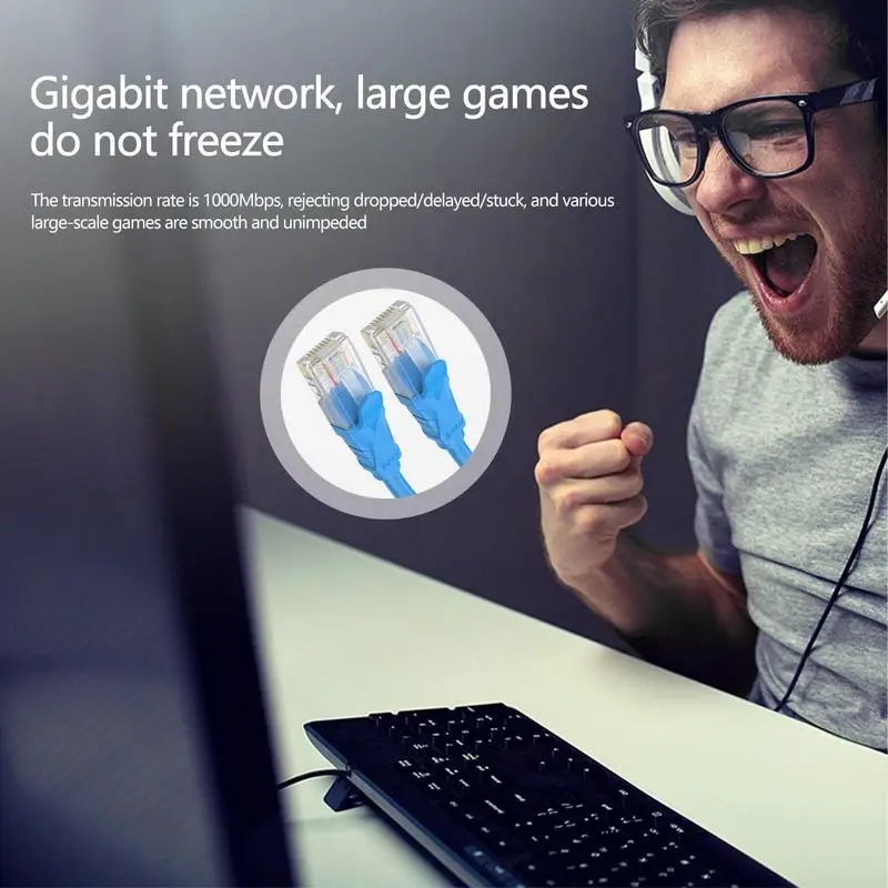 Network Cable Universal Pure Copper Finished Network Cord Non-Shielding Design Network Connection Accessory For Schools Internet