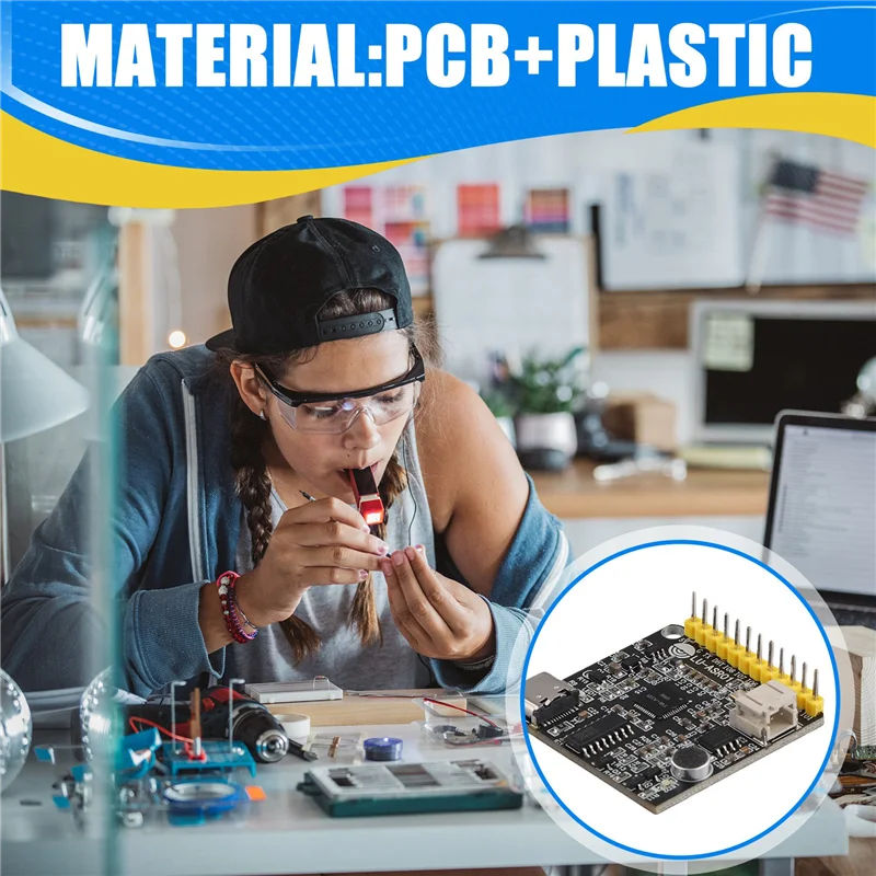 Módulo de reconocimiento de voz inteligente SQPP-LU-ASR01, reconocimiento sin conexión, frase personalizada LD3320, módulo de grabación con un clic