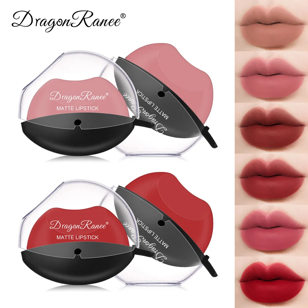 Dragon Ranee-pintalabios de terciopelo mate, diseño para personas perezosas, brillo de labios, brillo de labios de larga duración, maquillaje de belleza de fácil de colorear