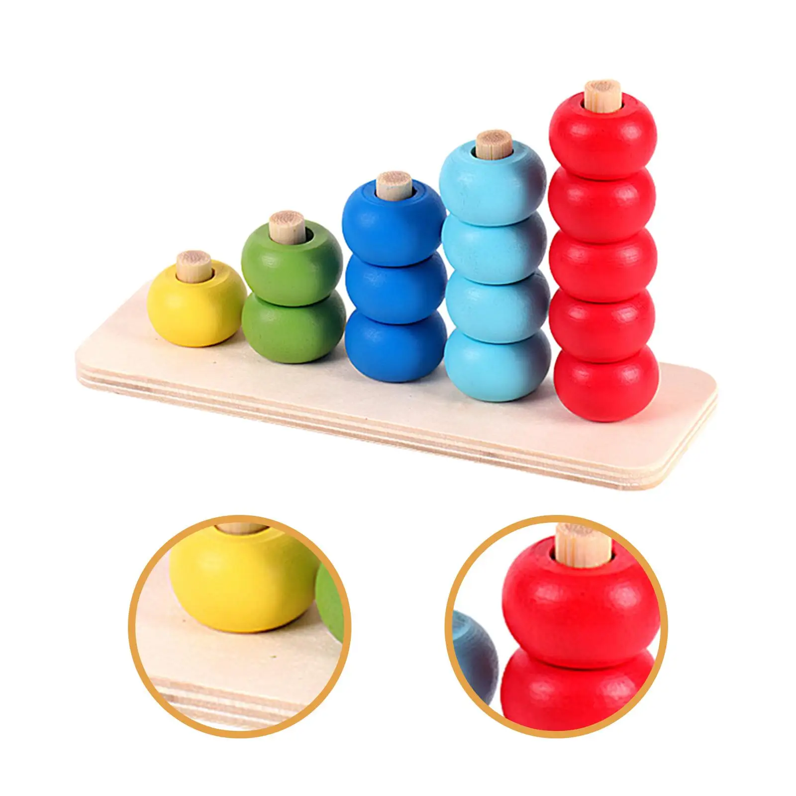 Drewniane zabawki edukacyjne do sortowania kolorów, kółka tęczowe, zabawka sensoryczna dla