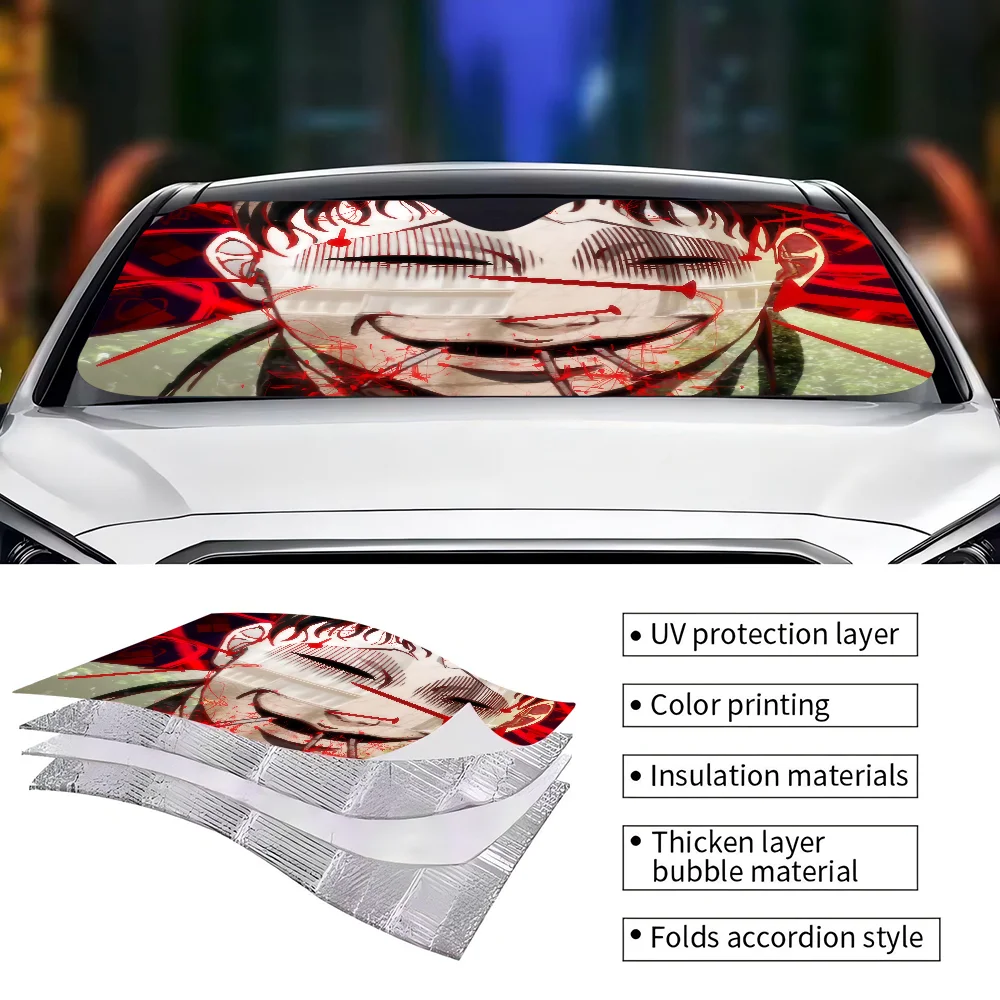 Horror Comics J-Junji I-Ito Car Windshield Foldable Sun Shade Cover Block Reflector Portable Breathable Anti UV Protector Screen