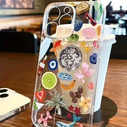 Creative Cartoon Fruit Planet Phone Case For iPhone 17 16 15 14 13 12 11 Pro Max Mini SE 7 8 Plus Air Shockproof Cover Fundas