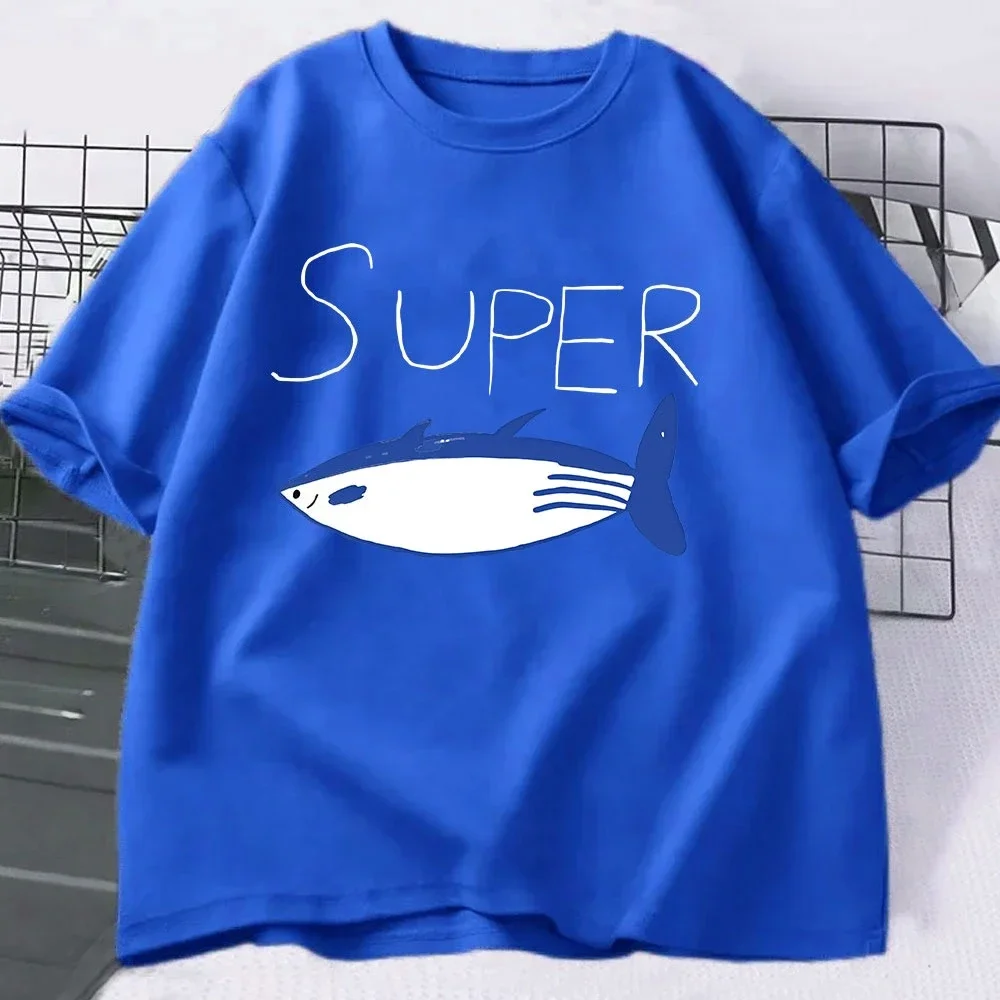 2026 Sommer Hot Sale Super Thunfisch T-Shirts Mode Vintage Kurzarm Herren Damen Kleidung Lässige Oversized Oberteile Lustige T-Shirts – Detail 6