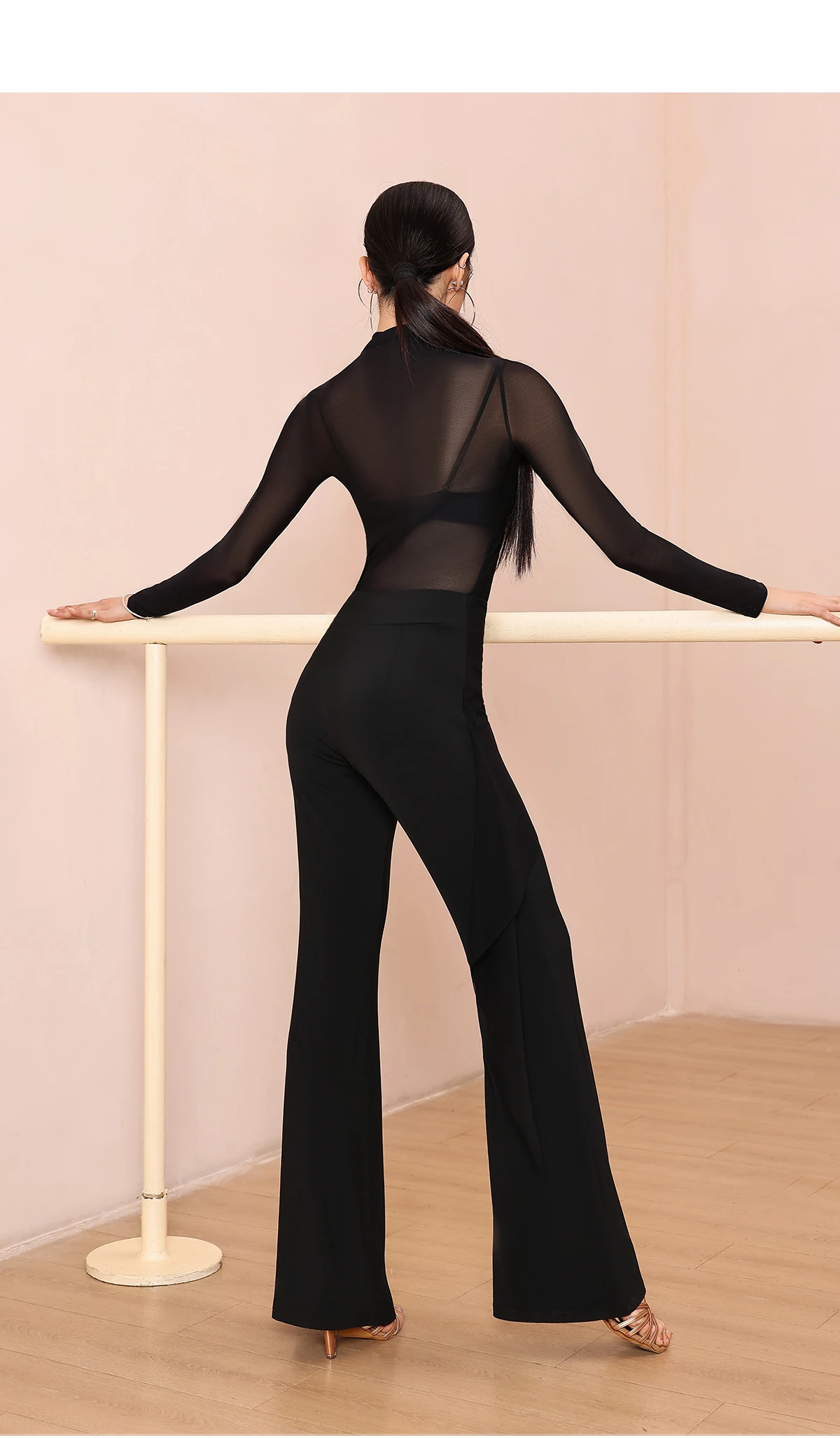 2025 dança latina prática profissional roupas femininas 2025 nova dança moderna outono e inverno cintura alta emagrecimento calças pretas