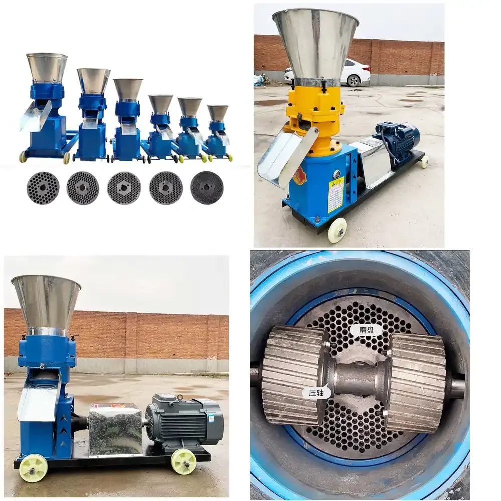Cheap Price Manual Wood Pellet Mill Machine 7.5KW Motor 380V Pellet Diameter 3-6mm Output 100-1000kg/h for Animal Feed