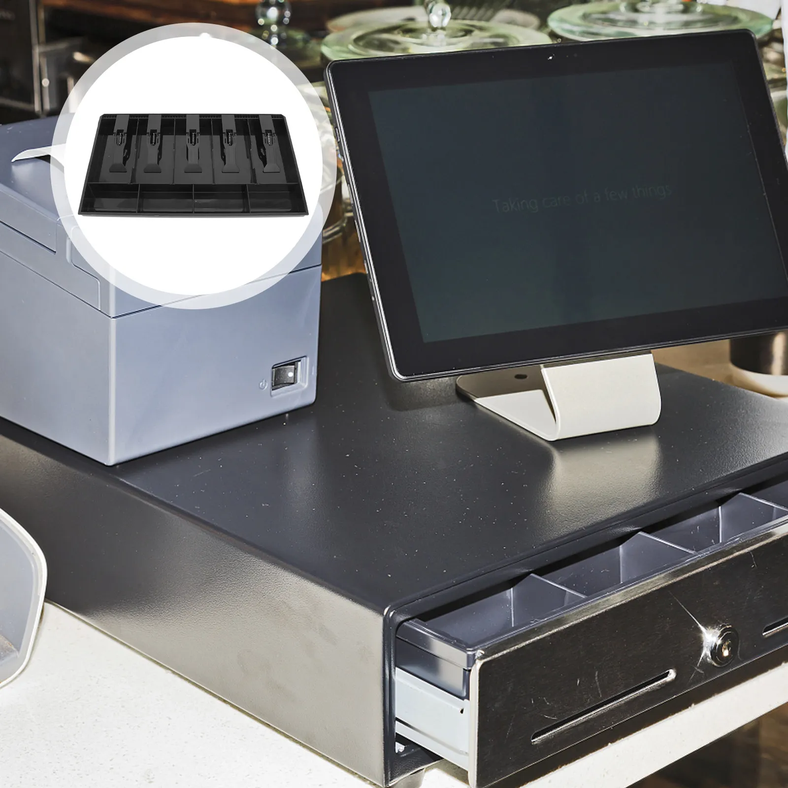 5-compartment-cash-drawer-insert-tray-with-5-bill-clips-4-coin-slots-for-supermarket-grocery-store-pharmacy-restaurant-cashier