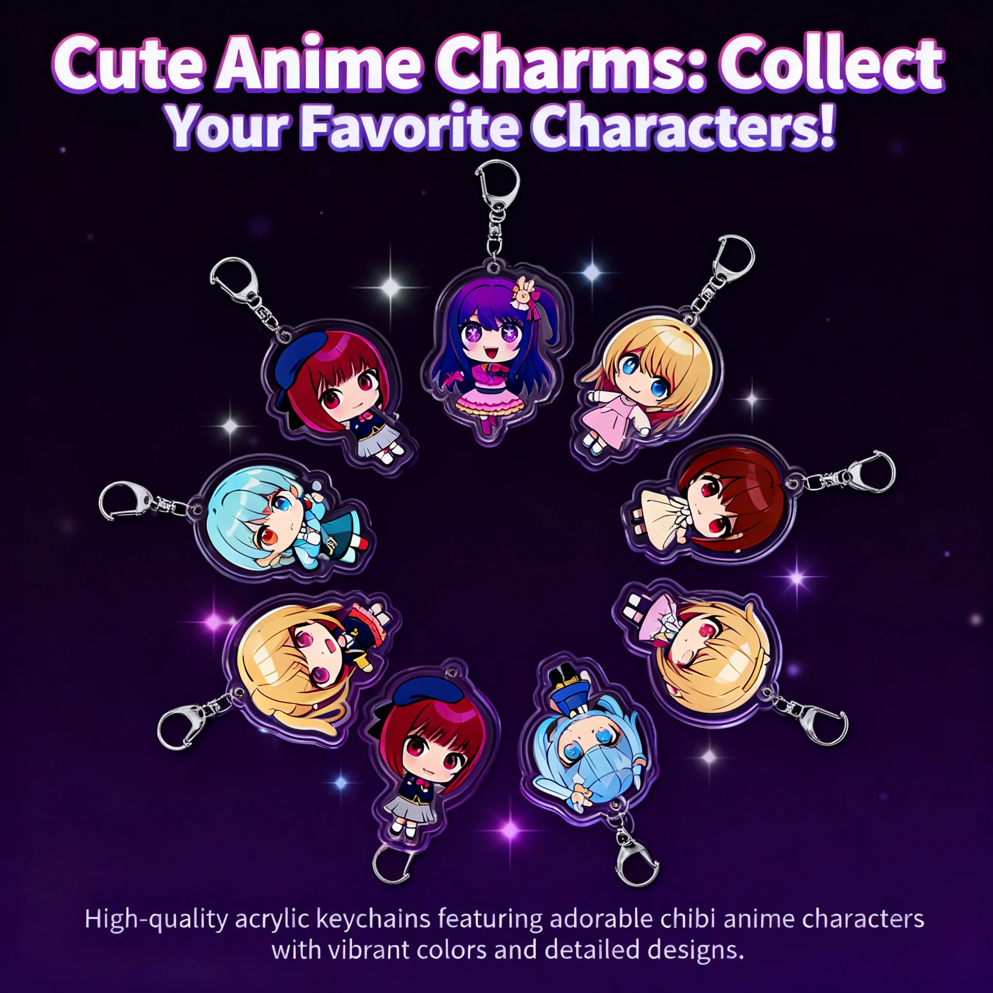 

Акриловый брелок «Я — твой идол» с изображением Хошино Ай и Хошино Руби, аниме-мультяшный узор, подвеска-аксессуар для фанатов, коллекционный подарок