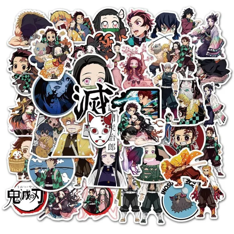 

50 шт. Demon Slayer Kamado Tanjirou красивые наклейки с мультяшным рисунком аниме товары небольшой подарок