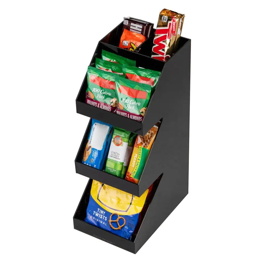 

Reader Coffee Tea Utensil and Condiment Station, Countertop Organizer, Coffee Bar, Kitchen, 6L x 9W x 16H, Black