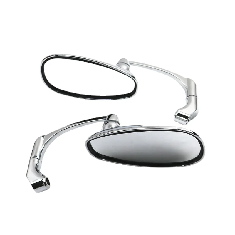 M10 M8  Oval Rearview Mirror For Honda Kawasaki Suzuki Street Chopper Cruiser