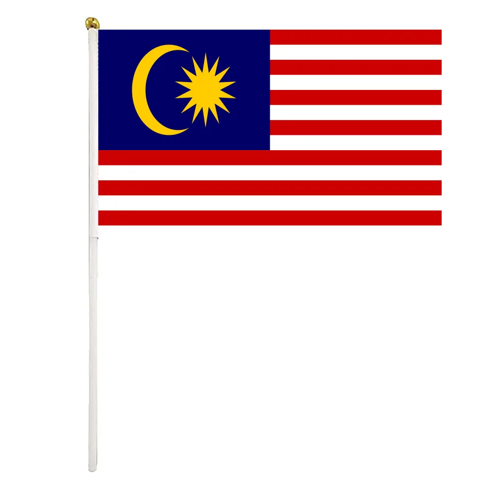 Z-ONE FLAG 100pcs Malaysia hand flag waving hand flag 14*21cm Malaysian National Flag Decor Small Hand Held Waving Flag