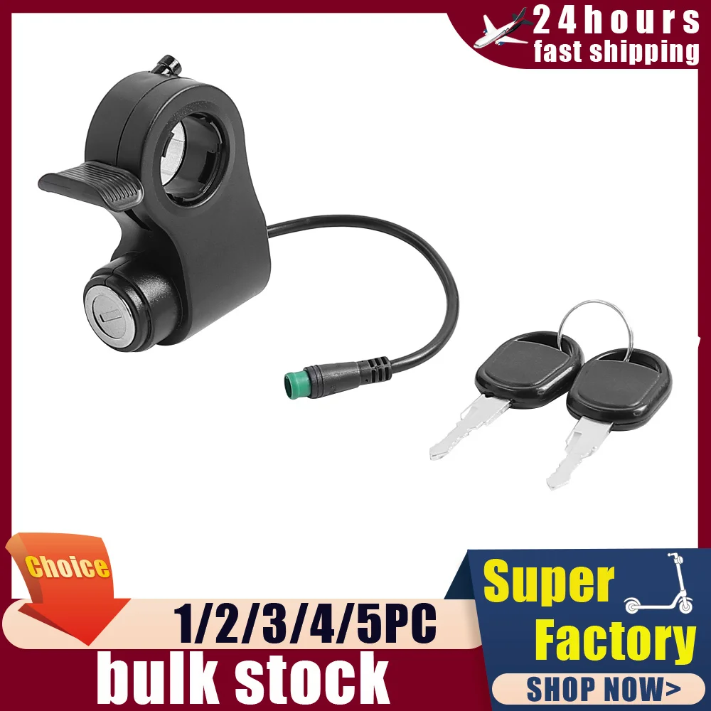 Acelerador para patinete eléctrico Kukirin G2 Max/G2 Pro, interruptor de bloqueo de acelerador de velocidad, interruptor de acelerador de 5 pines con piezas de llave