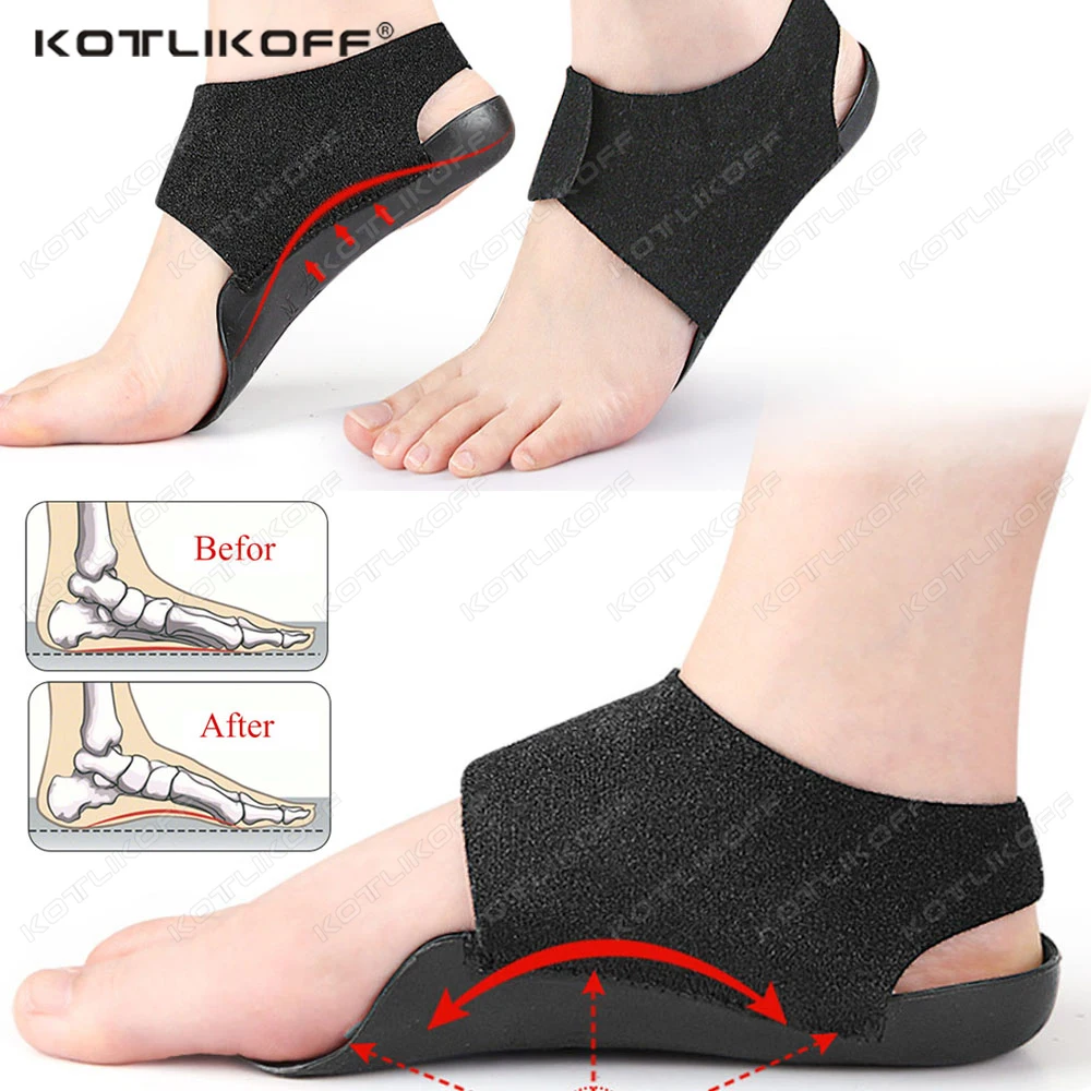 KOTLIKOFF 1 Pair Orthopedic Wearable Insoles For Flat Feet O-Shaped Unisex Pressure-relieving Walking Foot Care Arch Support Pad