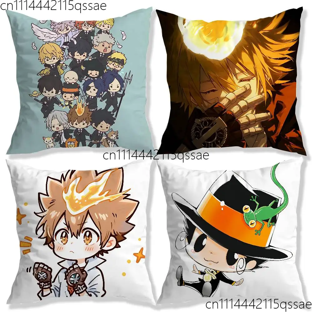 Anime Hitman R-Reborn Pillow case Printed Polyester Throw Pillow Cover Decorative Sofa Cushion Pillowslip Home Decor