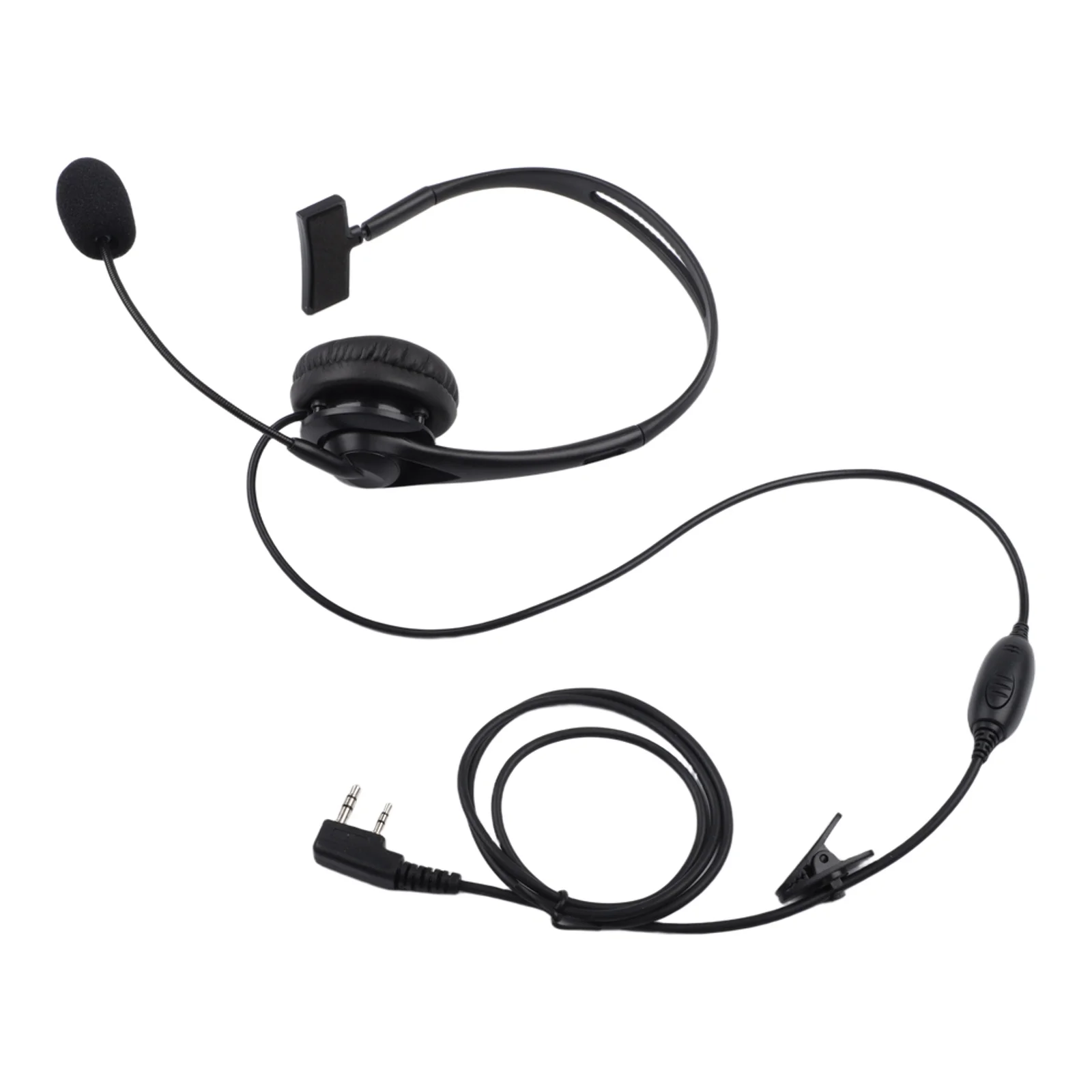 Two Way Radio Microphone Headset with 2 Pin PTT Button for Baofeng For KENWOOD Radios Noise Resistant for Outdoor Use