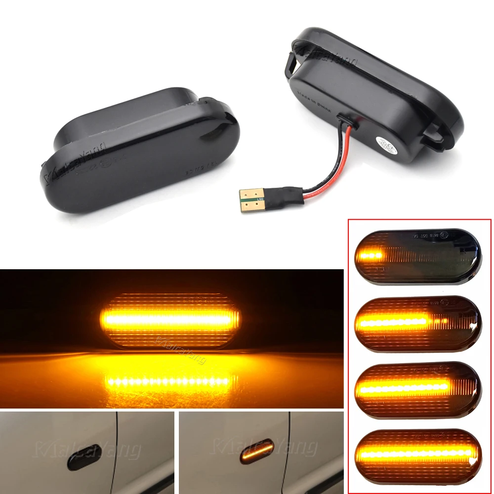 2x Dynamic Blinker For SEAT Ibiza 6L Cordoba Toledo Leon 1M Skoda Octavia Ford C-Max LED Side Marker Signal Light Indicator Lamp