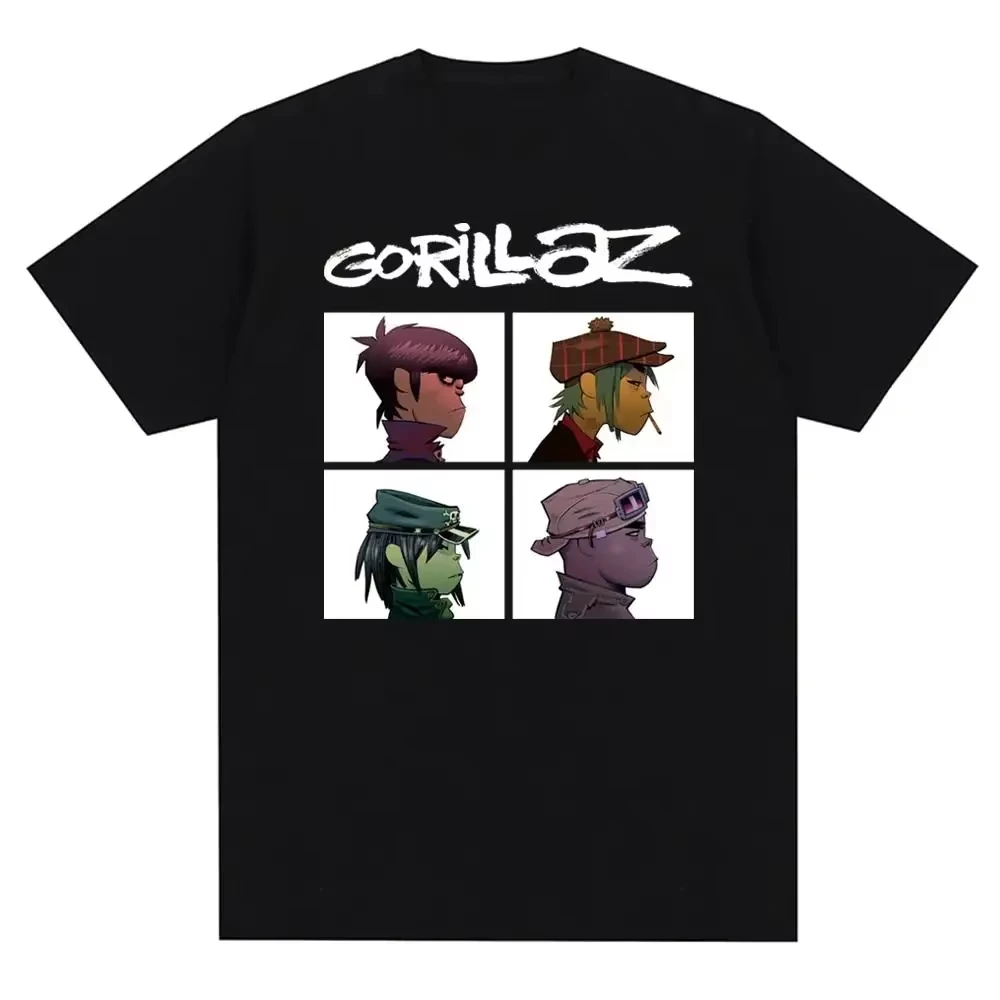Music Band Gorillazs Punk Rock Print T Shirt 90s Casual Fashion Short Sleeve Urban Style Printed T-Shirt Fashion Statement Shirt