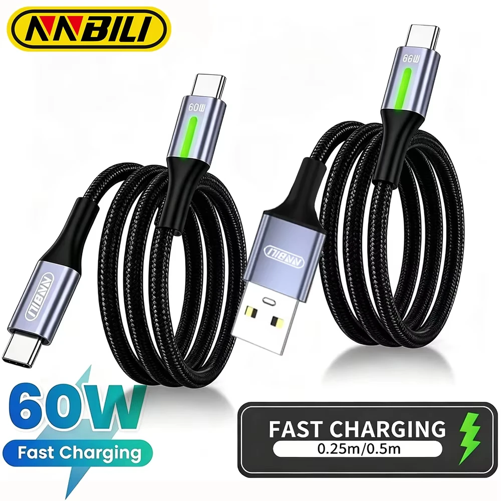 NNBILI 0.25M 0.5M Short Type C to USB C Cable Fast Charging For IPhone18 17 Xiaomi Samsung Huawei Power Bank USB C Data Cable