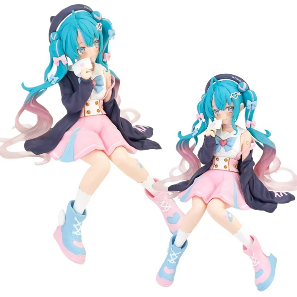 Nuovo Hatsune Miku Anime figura Sakura rosa posizione seduta PVC Action figure modello giocattolo decorazione raccogliere regali