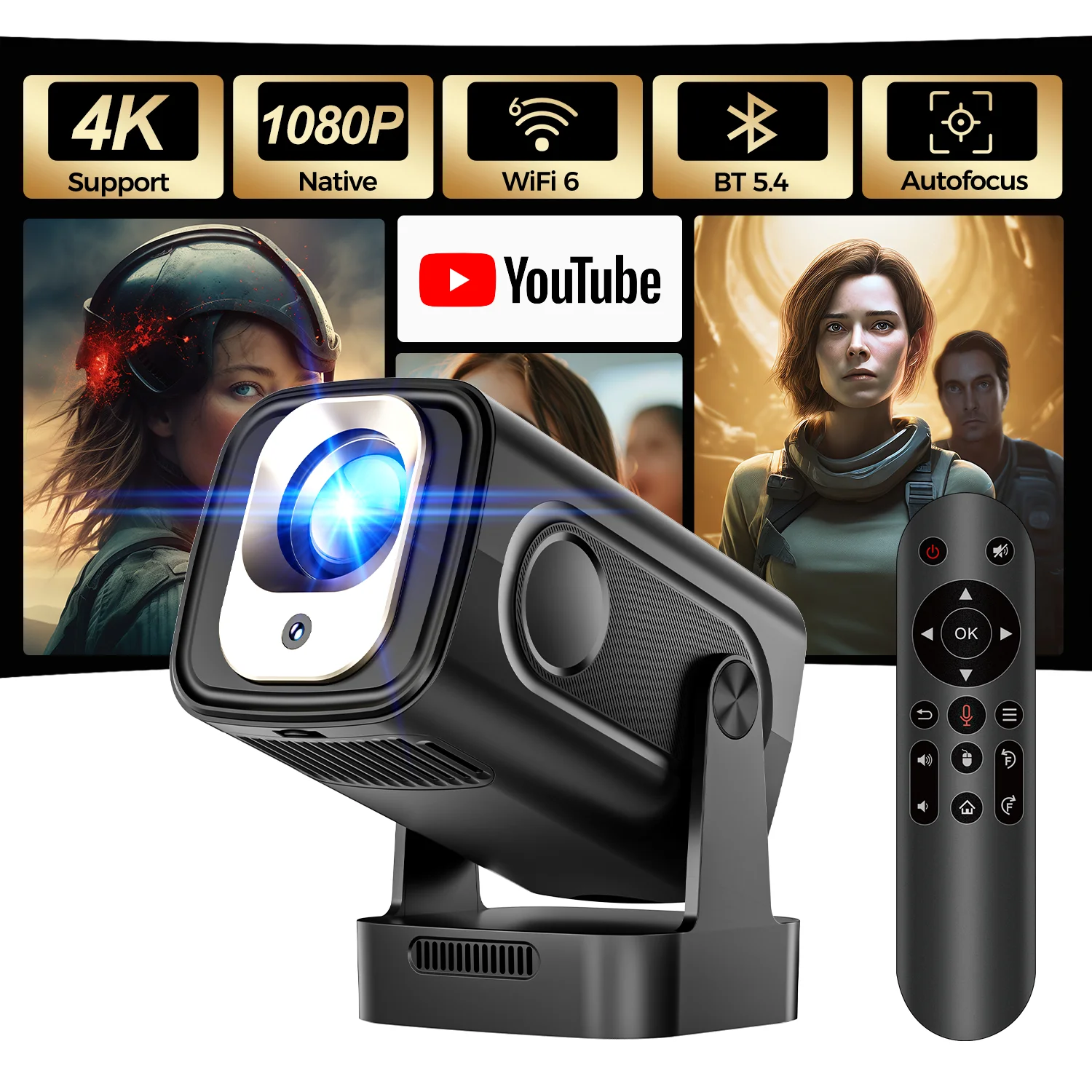 Magcubic Mini Smart HY310 Projector 4K Support Auto Keystone 5W Speaker Android 14 Voice Control Home Movie Proyector