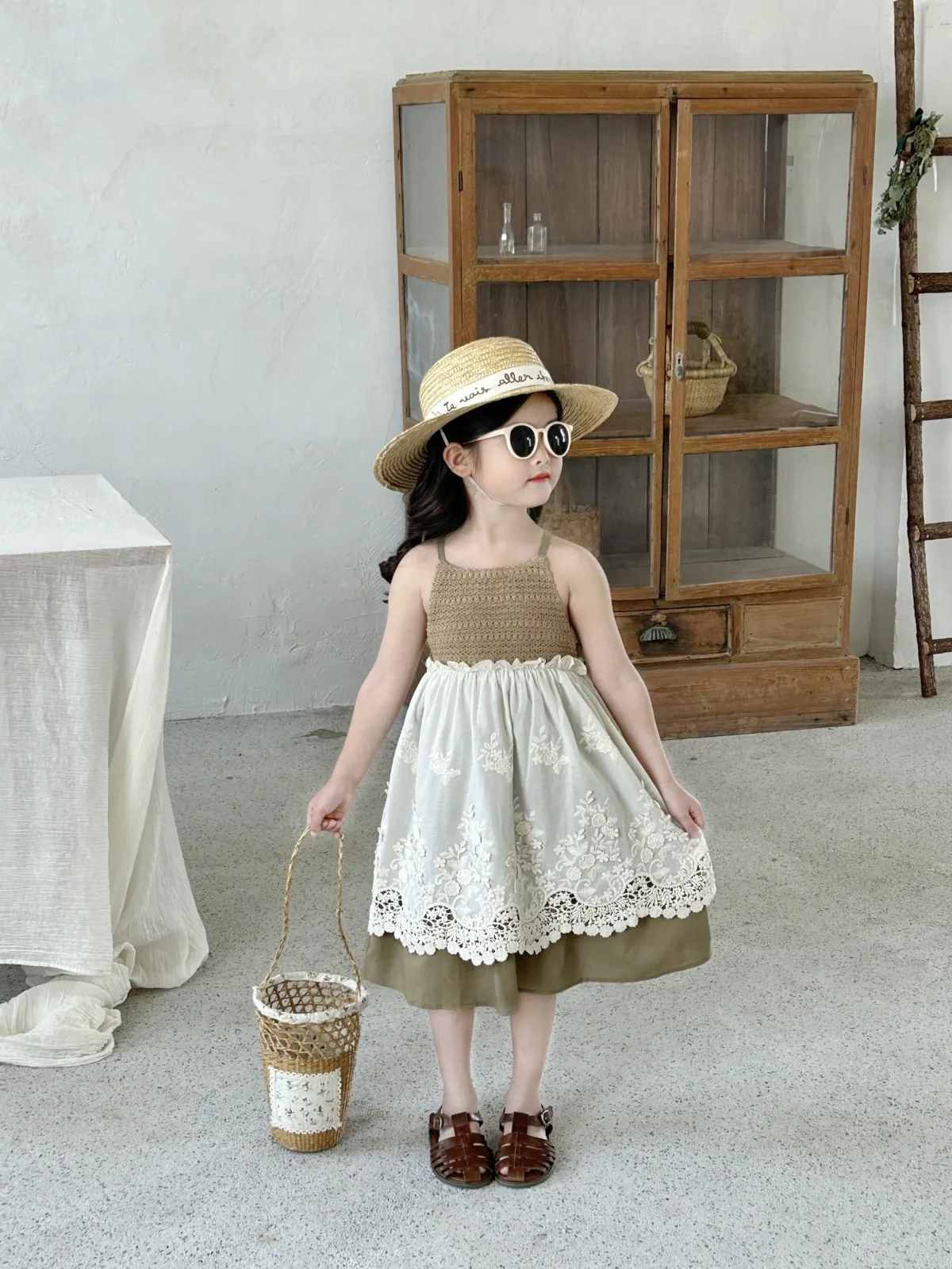 

Girl's Skirt Summer Korean Style Dress Slip With Lace Trendy Western