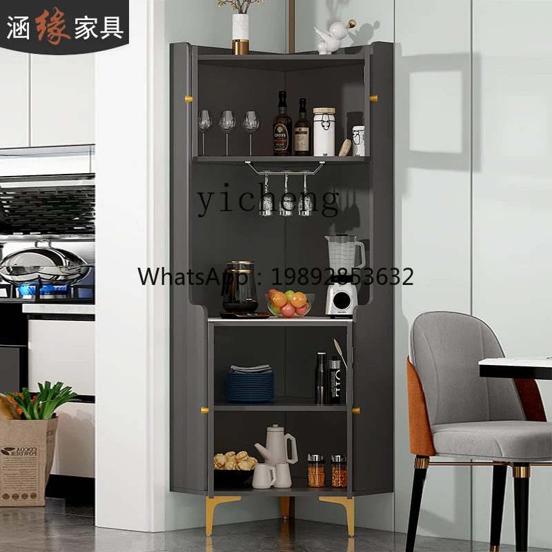 R1  triangular corner corner cabinet modern simple living room rock slab dining side cabinet multi-functional wine cabinet