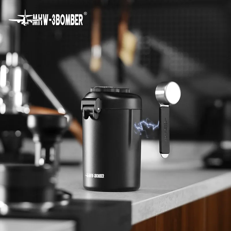 MHW-3BOMBER Bomber Small Steel Cannon Coffee Bean Sealed Tank Food Grade, Humidity Monitoring Double Layer Storage Tank