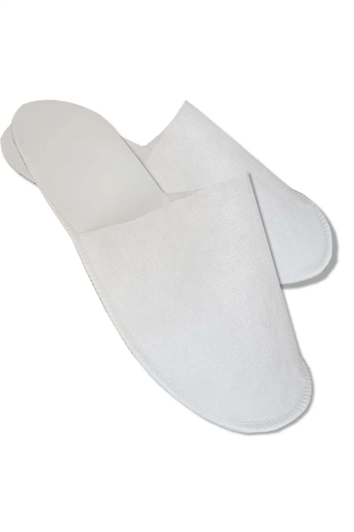 Disposable Hotel Slippers 100 Double Overlocked White Interlining Single Use