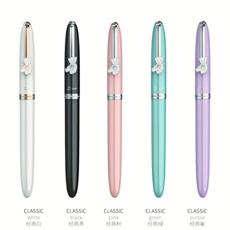 

Pimio Picasso Pen Classic Teddy Series Iridium Pen Metal Signature Pen Gift Box Student Stationery Office School Supplies New