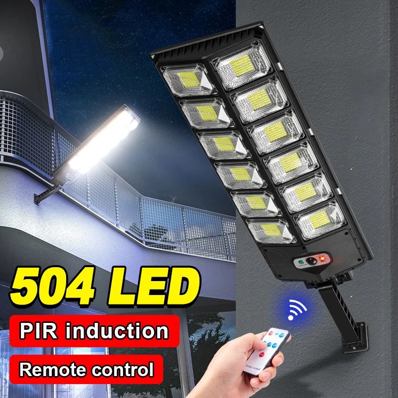 

2000W Solar Lights Outdoor Waterproof Solar LED Flood Lights Motion Sensor with Remote 3 Modes Street Lamps for Yard Garden Path