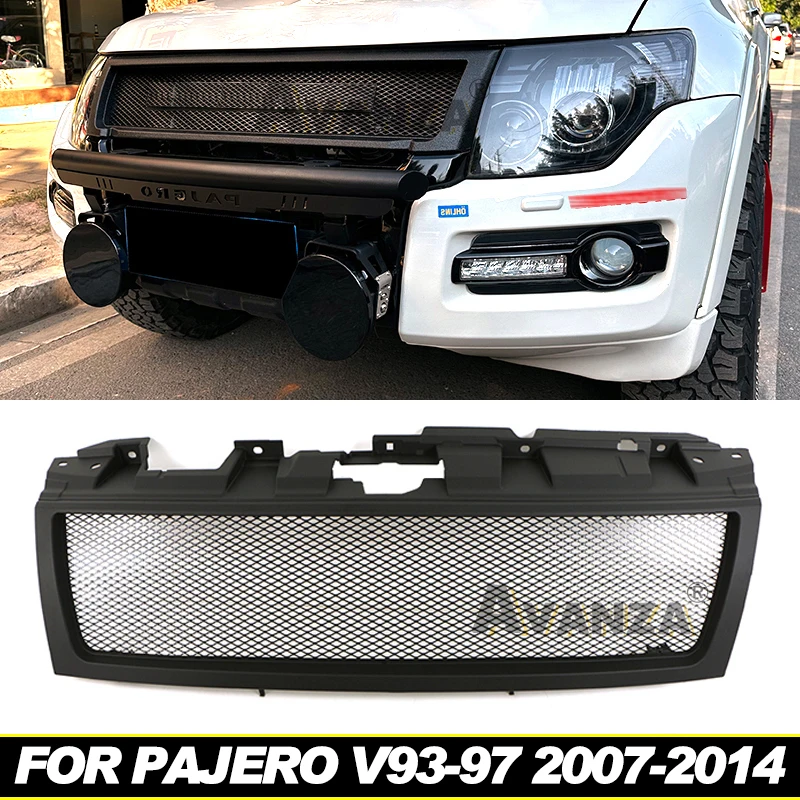 Grill front bumper modification accessories decoration Racing grill For MitsubishiI Pajero V93-V97 2007-2014 2008 2009 2010