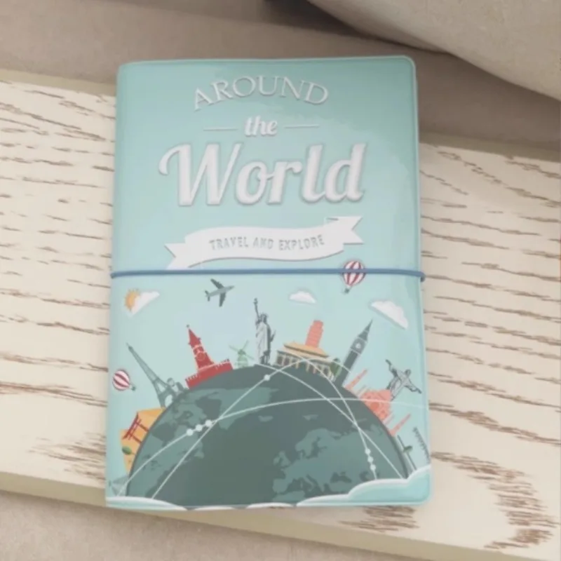 

PU Leather Passport Holder with Card Slot 14*10cm Portable Passport Cover Case Travel Wallet Cartoon Passport Sleeve Protector