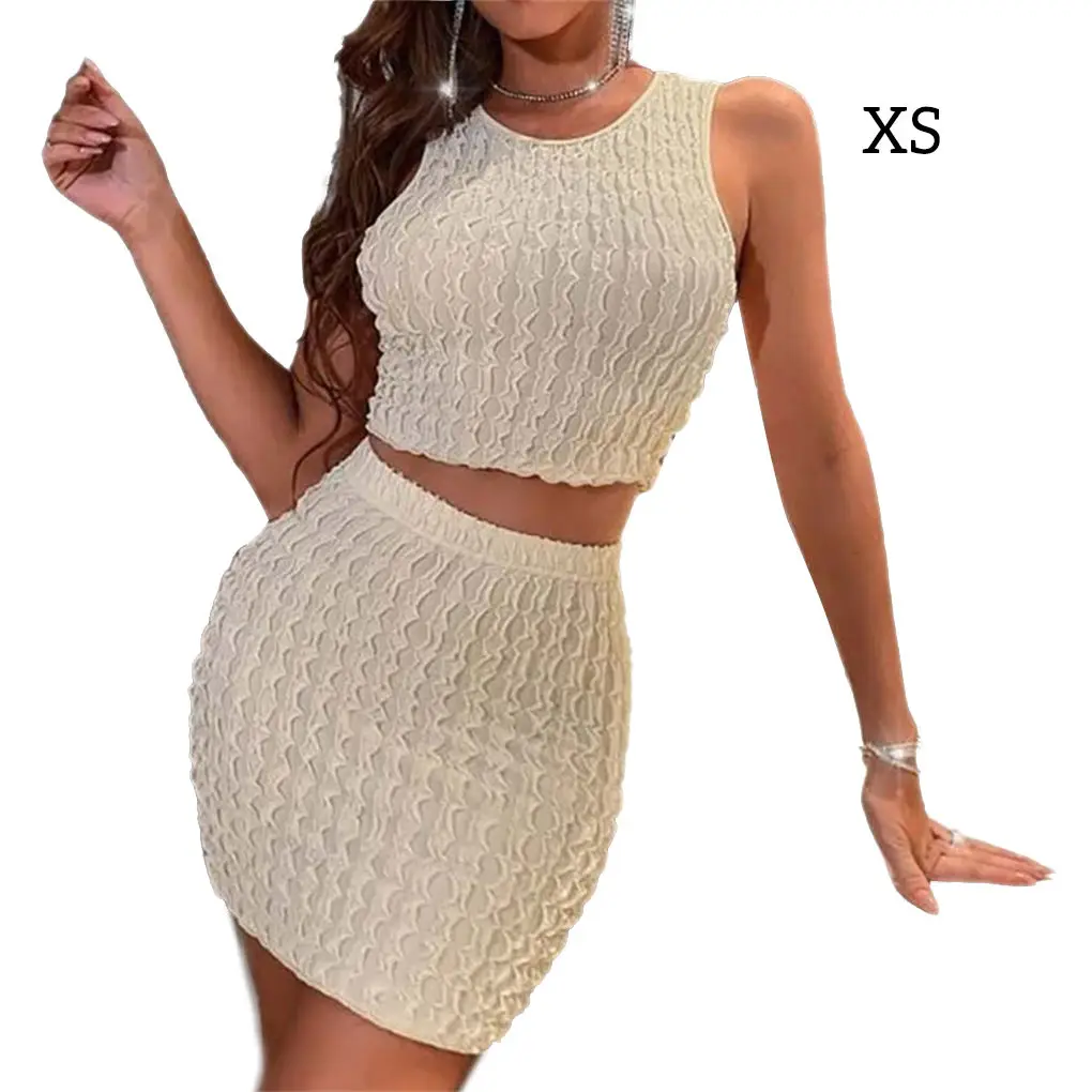 Women Vest Skirt Set Crop Top Suit Beach Vacation Lady Summer Fashion Outfit Girls Night Club Clothes Accessories - view 2