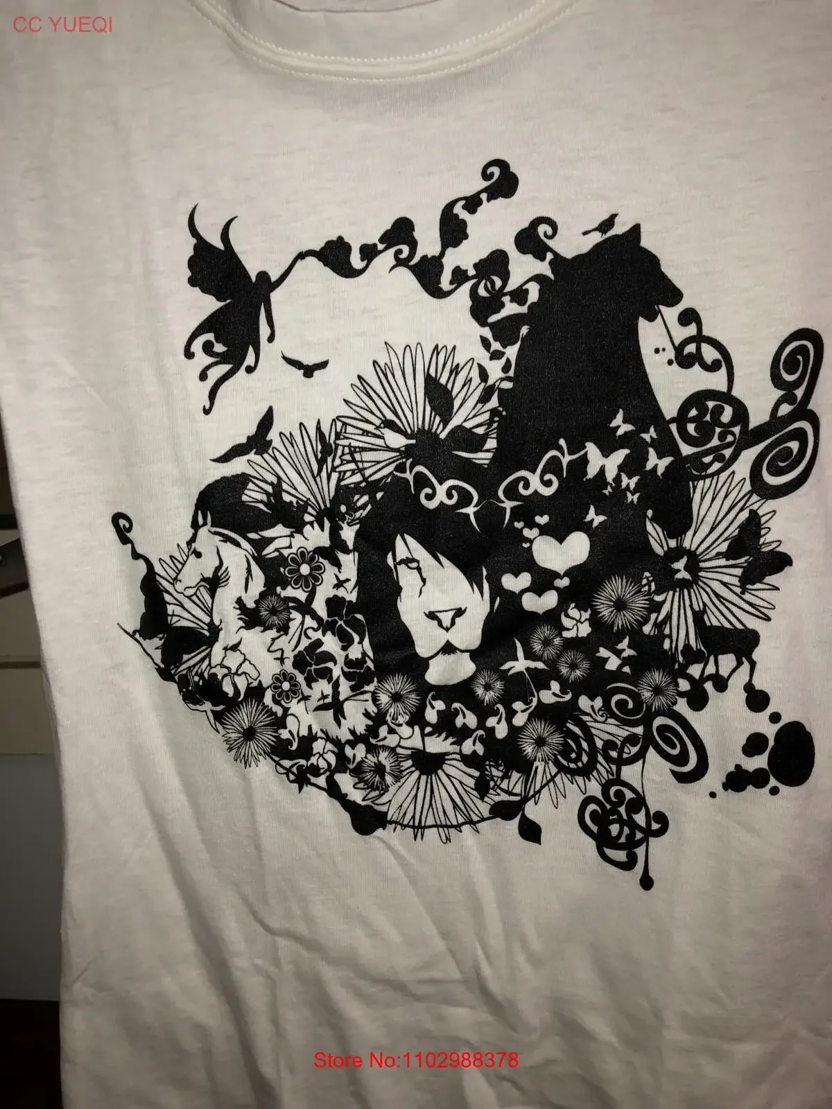 Винтажная футболка White Lions Face King Of The Jungle Fairy Horse Brand Me M винтажный стираный топ для повседневной носки homme Soft