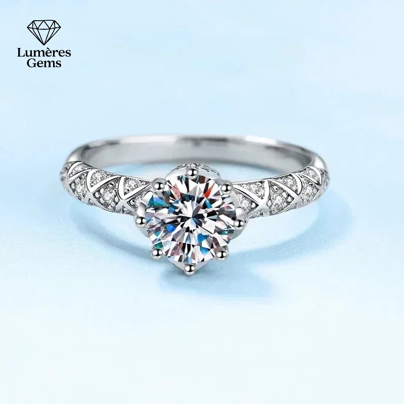 

Платиновый бриллиант PT950 VVS1 D, цвет 1 карат, обручальное кольцо с муассанитом, заплетение виноградной лозы, женские украшения, романтическое юбилейное кольцо