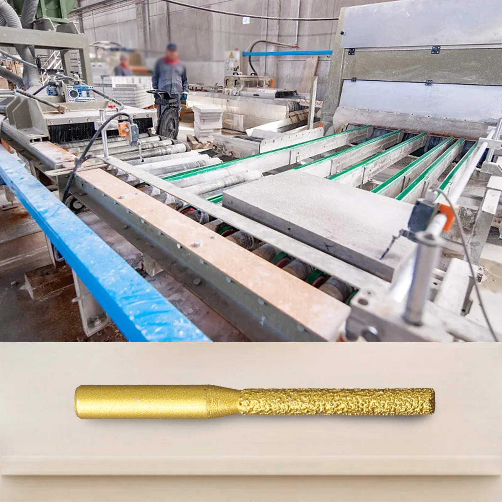 

Brazed Diamond Router Bit 6.35mm Shank for Marble Granite Quartz Stone Edge Trimming with Gold Coated Milling Cutter Tool