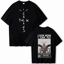 Travis Look Mom I Can Fly T-Shirts Men Scott Shirt Unisex Harajuku O-Neck Short Sleeve Shirts Print Cotton T-shirt For Men