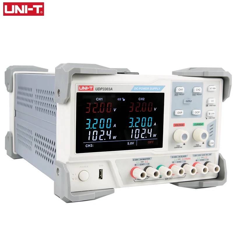 UNI-T UDP3303A High Precision Industrial Linear DC Programmable Power Supply 30V 3A Regulator 3 Channel Output Digital Display