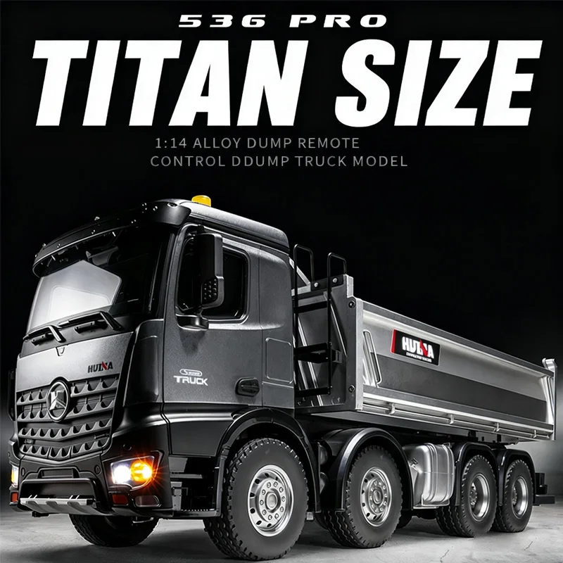 Huina RC Model 536PRO 2 Batteries High end Heavy duty Remote Controlled Loading dump truck Alloy Full Scale Engineering Vehicle