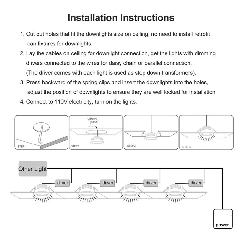 Downlight lights Ceiling spot 3w 5w 7w 9w 12w 15w 18w Dimmable Led bulb AC110v 220v Recessed led ceiling light Indoor Lighting