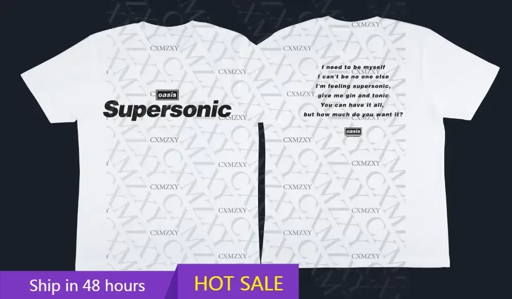 

O-Oasis Rock Band Logo T-Shirts for Men British Music Albums Vintage Cotton Tees Crew Neck Short Sleeve T Shirt Clothing