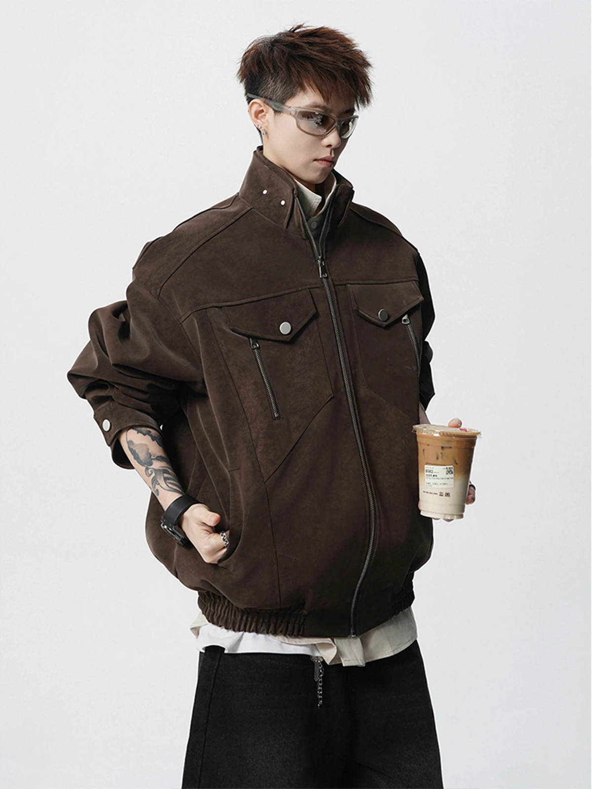 

Мужское байкерское пальто Harlington из искусственной кожи Jaet High Street Design, ветрозащитное повседневное модное украшение на молнии